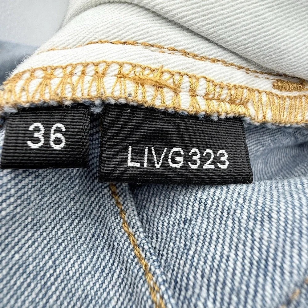 Purple Brand Jeans P001 Skinny‎ Fit Light Blue Wash Distressed 36X31